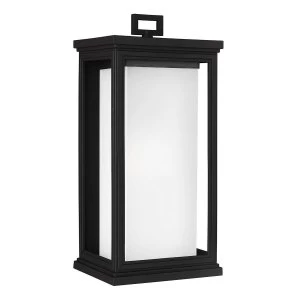 Image of 1 Light Outdoor Large Wall Lantern Light Black IP44, E27