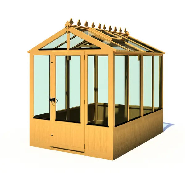 image of Shire 6x8 Holkham Dip Treated Wooden Greenhouse