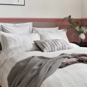 Image of Bedeck of Belfast Nami Textured Stripe Kingsize Duvet Cover, White/Silver