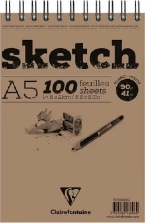 image of Sketch Wirebnd Pad A5 100sh White (Pack 5) 96606C