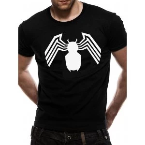 Image of Venom - White Logo Mens Large Short Sleeve T-Shirt - Black