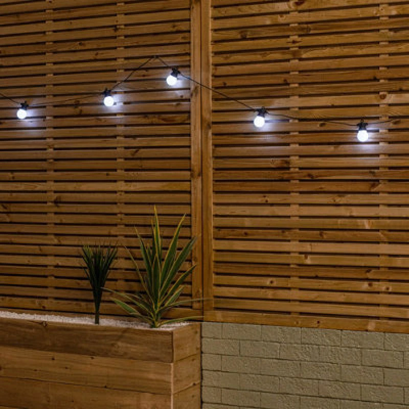 Image of Set of 20 Indoor Outdoor Connectable Party Festoon Lights with Cool White LEDs