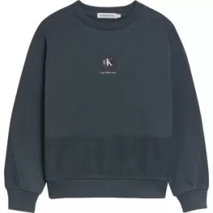 Image of Calvin Klein Jeans Reversed Terry Sweatshirt - Blue