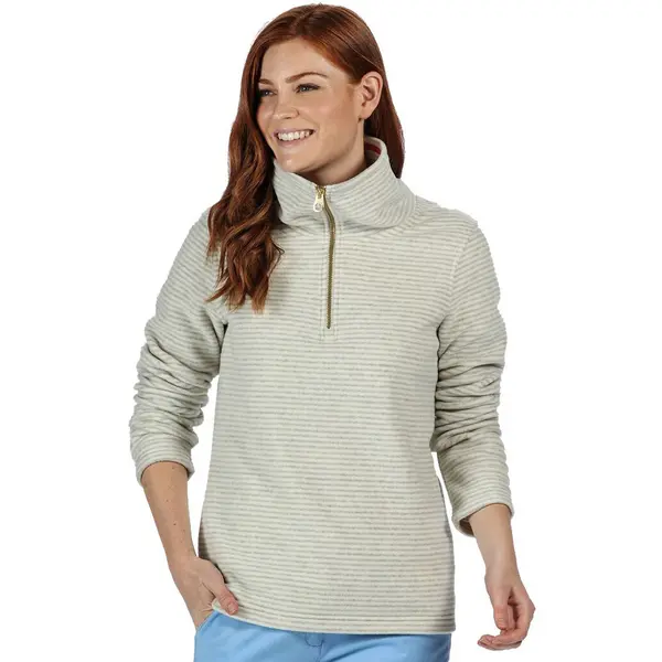 image of Regatta Womens/Ladies Solenne 1/4 Zip Symmetry Fleece Casual Jacket 24 - Bust 50' (127cm) Light Vanilla RWA324-045-24