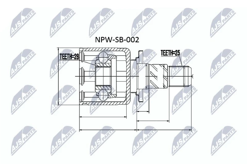Image of NTY CV joint kit NTY NPW-SB-002