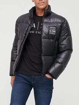 image of Armani Exchange Icon Logo Padded Jacket Black Size L Men