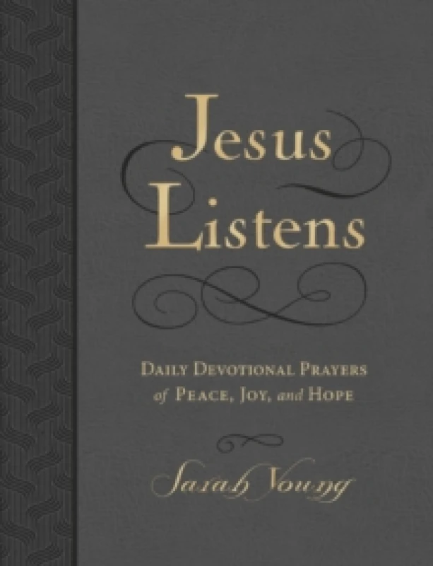 Image of Jesus Listens, Large Text Leathersoft, Charcoal, with Full Scriptures : Daily Devotional Prayers of Peace, Joy, and Hope (A 365-Day Prayer Book) Leath