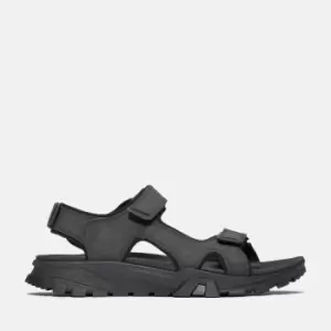 image of Timberland Lincoln Peak Strap Sandal For Men In Black Black, Size 6.5