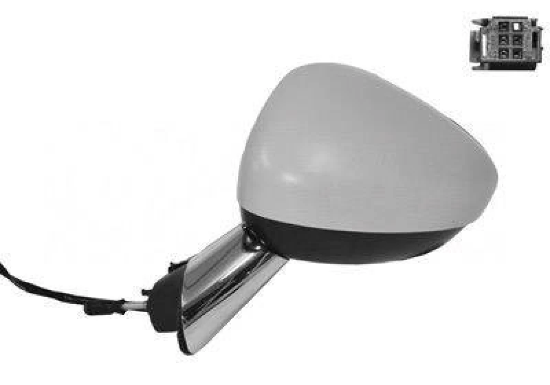 Image of VAN WEZEL 0952807 Wing mirror * HAGUS * Left, Unheated, primed, with swivel joint base, Black Outside Mirror (50)