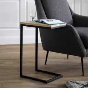 Image of Indio Supper Side Table, Oak Effect Brown