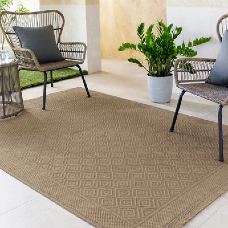 Image of Livabliss Cottage Tan/beige Machine Washable Jute Esha Area Rug 158 X 213cm - Easy Care, Non Shedding, Ideal For Living Room & Bedroom