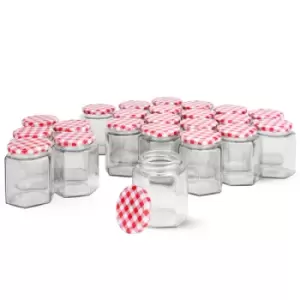 Image of Hexagonal Mouth Glass Jam Jars - Set of 24 M&W