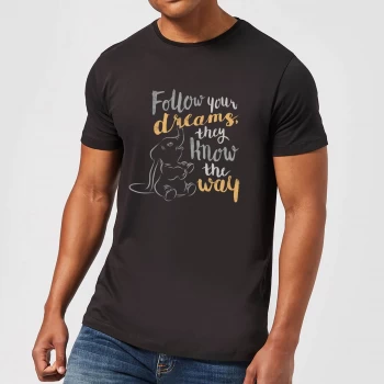 Image of Disney Dumbo Follow Your Dreams Mens T-Shirt - Black - 3XL - Black