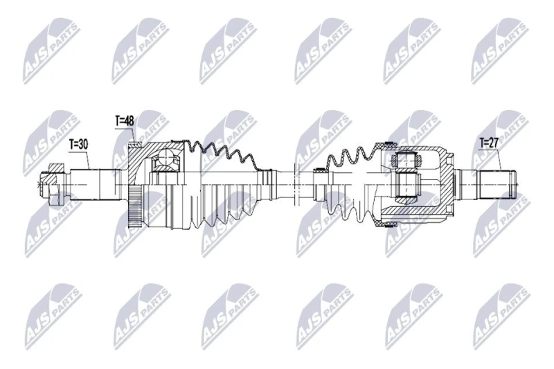 Image of NTY NPW-HY-667 Drive shaft 6-Speed Automatic Transmission, Front Axle Left Drive Shaft (13)