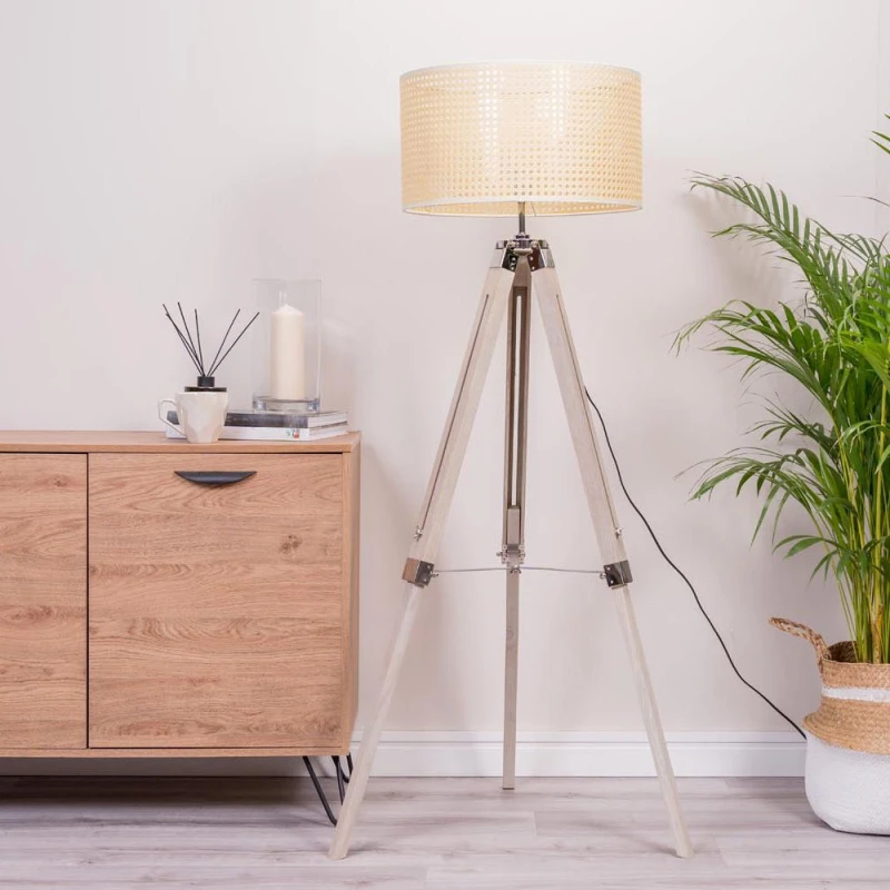 Image of ValueLights Clipper Skandi Brown Floor Lamp Brown