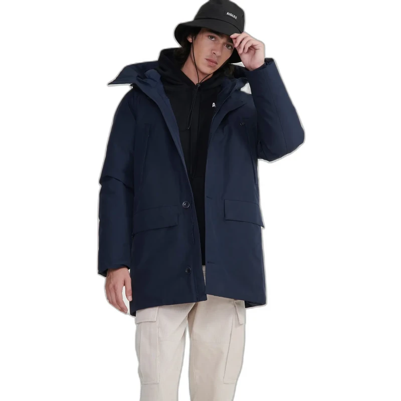 Image of Aigle Long hooded parka Aigle Gore-Tex Bleu Male M