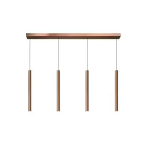 Image of Lorenz Modern Bar Pendant Light - LED Dim. - 4x4W 3000K - Rust Brown
