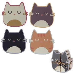 image of Feline Fine Cat Design (Set of 4) Novelty Coasters