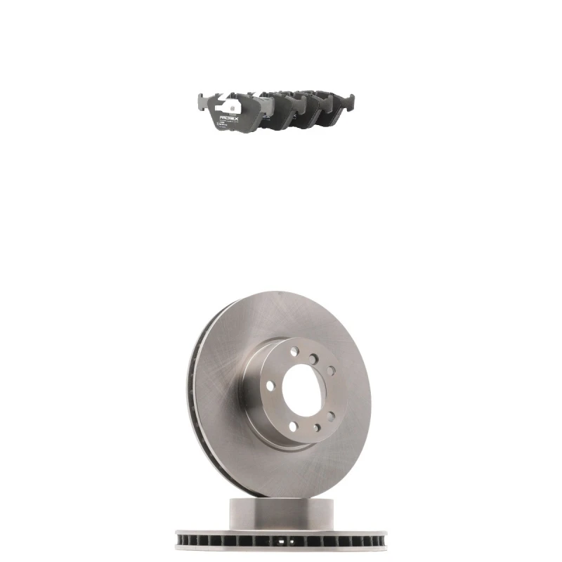 Image of RIDEX 3405B3073 Brake disc and pads set Front Axle, Brake Disc Type: Vented, excl. wear warning contact Brake Set,disc brakes (3405)