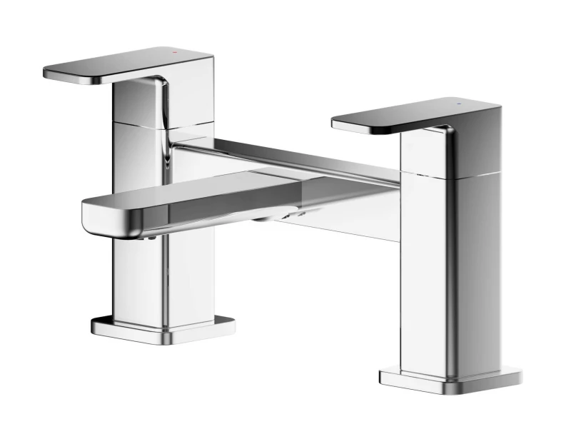 Image of Balterley Square Deck Mounted Bath Filler Tap Chrome Silver unisex