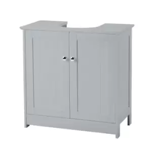 image of Grey Wooden Bathroom Vanity Unit