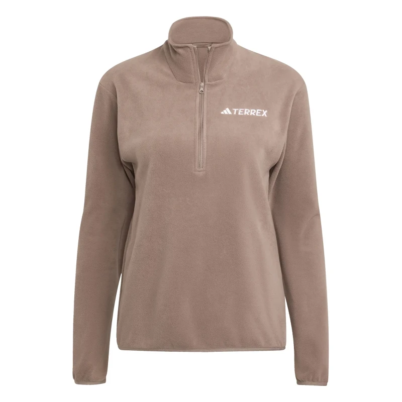 Image of Womens 1/2 zip fleece adidas Terrex Essentials Marron Female M