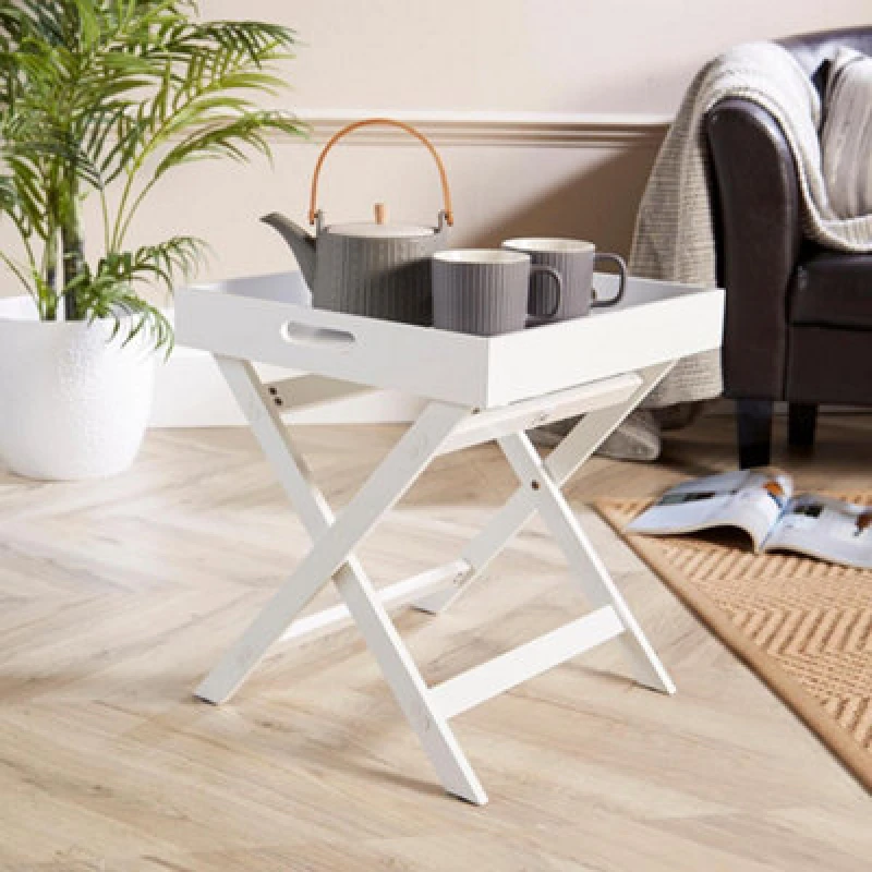 Image of Home Source Alpine Butlers Side Table White