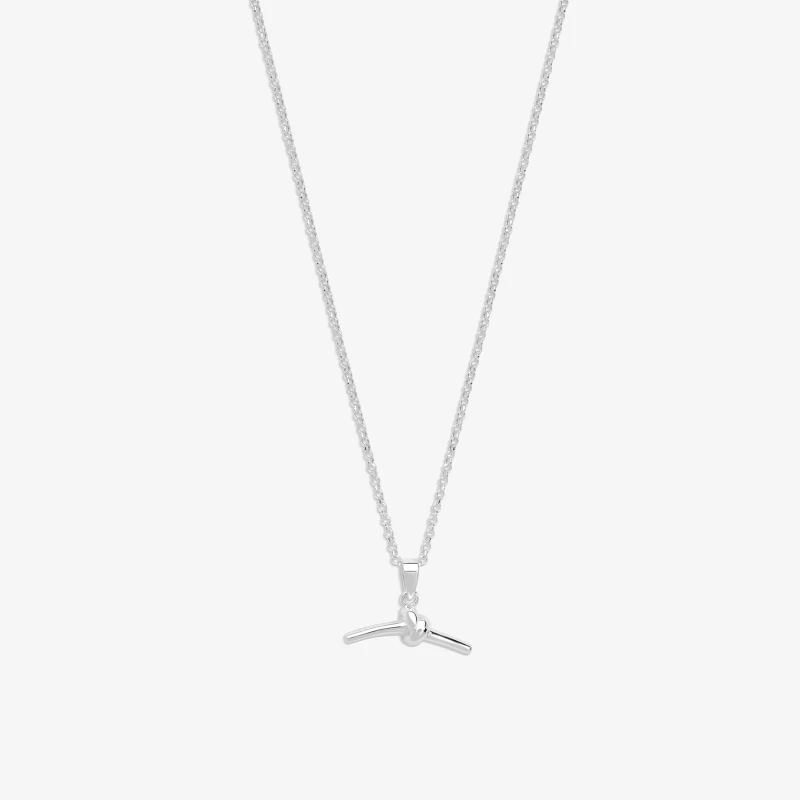 Image of Simply Silver Sterling Silver 925 Knotted T Bar Pendant Silver
