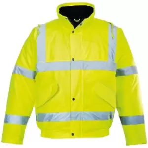 Image of Portwest Unisex Hi-Vis Bomber Jacket (S463) / Workwear / Safetywear (M) (Yellow) - Yellow