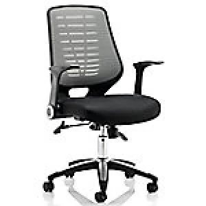 Image of dynamic Ergonomic Operator Office Chair Relay Black Airmesh with Grey Back