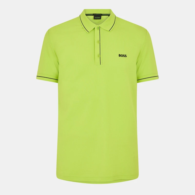 Image of Boss Mens Paule Short-Sleeve Polo Shirt Bright Green male S