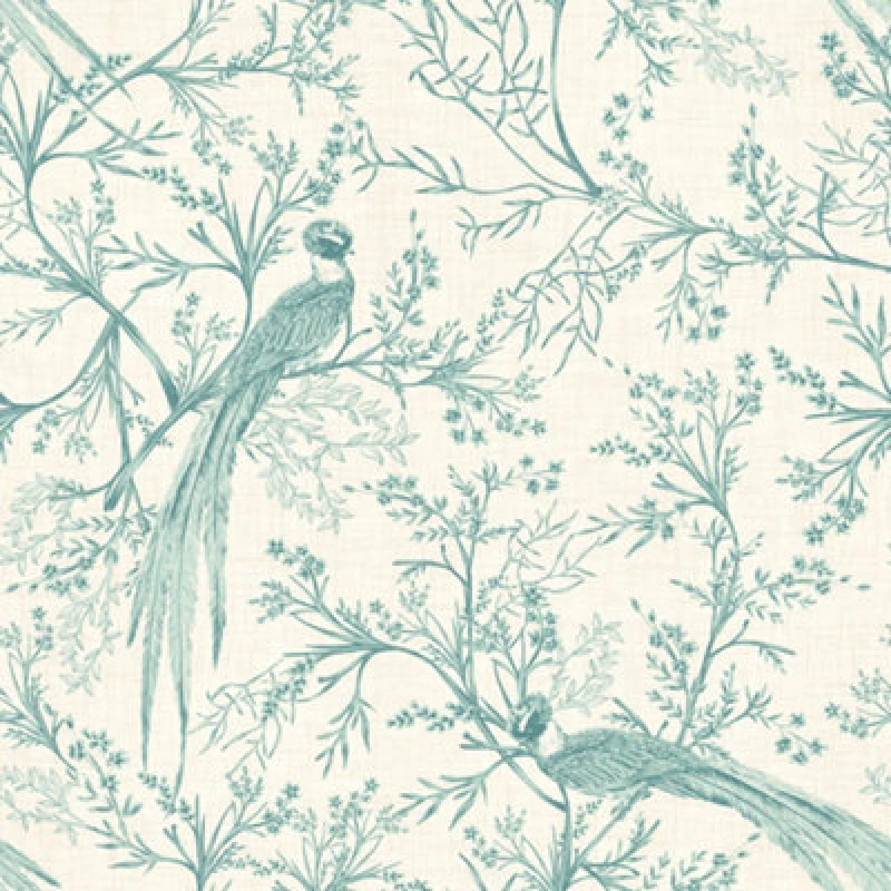 Image of Hoopla Walls Bird Toile - Duckegg Blue 10M Wallpaper
