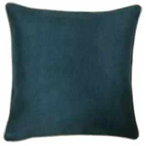 Image of Bellucci Piped Contrasting Trim Cushion Petrol/Tobacco, Petrol/Tobacco / 45 x 45cm / Cover Only
