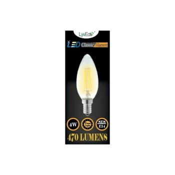 Image of SES Clear LED 4 Filament 470 Lumens Candle 2700K 4 Watt - 4606 - Lyveco
