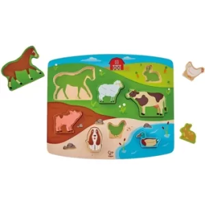 image of Hape Farm Animal Puzzle & Play