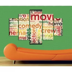 Image of ST094 Multicolor Decorative MDF Painting (5 Pieces)