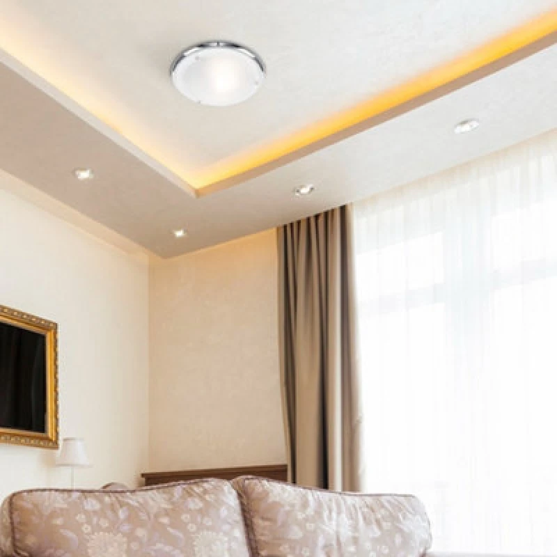 Image of ValueLights ValueLights Opal Glass IP44 Rated Bathroom Flush Ceiling Light with Warm LED Bulb in Silver Silver One Size Unisex 5016529095088