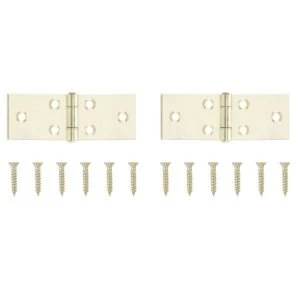 image of Brass Effect Metal Backflap Hinge Pack of 2