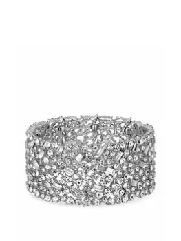 Image of Mood Silver Crystal Multi Stone Stretch Bracelet, Silver, Women