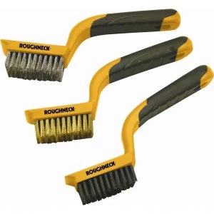 image of Roughneck 3 Piece Soft Grip Wide Hand Brush Set