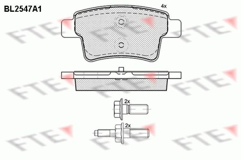 Image of Brake pad set FTE 9010798