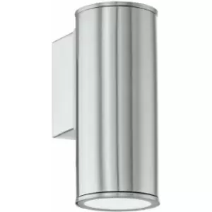 image of Loops - IP44 Outdoor Wall Light Stainless Steel 1 x 3W GU10 Bulb Porch Down Lamp