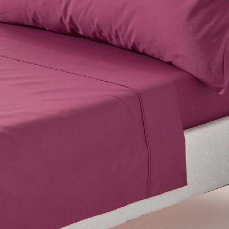 Image of Homescapes Plum Egyptian Cotton Flat Sheet 200 Tc, Double