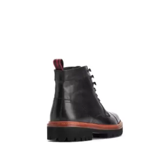Image of Base London Mens Republic Toe Cap Waxy Leather Safety Boots (8 UK) (Black)