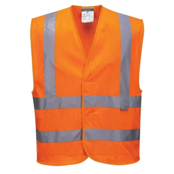 image of Portwest MeshAir Class 2 Hi Vis Waistcoat Orange S / M