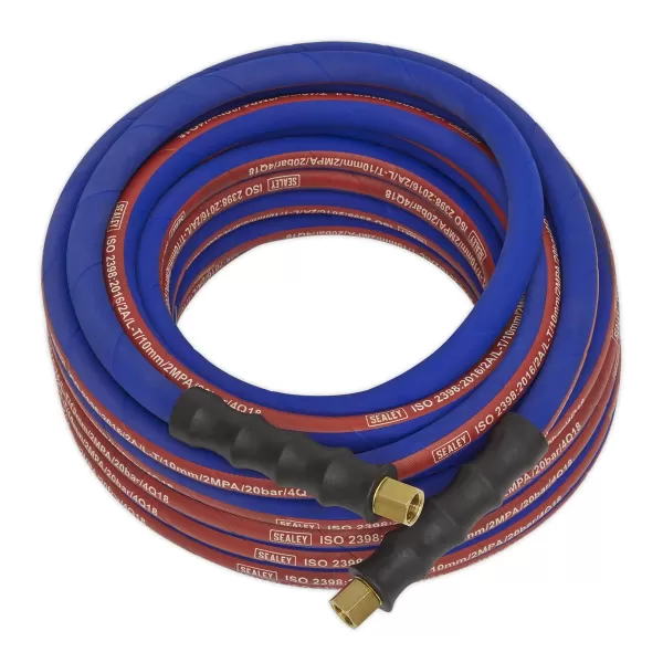 Image of Sealey AH10R Air Hose 10mtr x Ø8mm with 1/4BSP Unions Extra Heavy-Duty