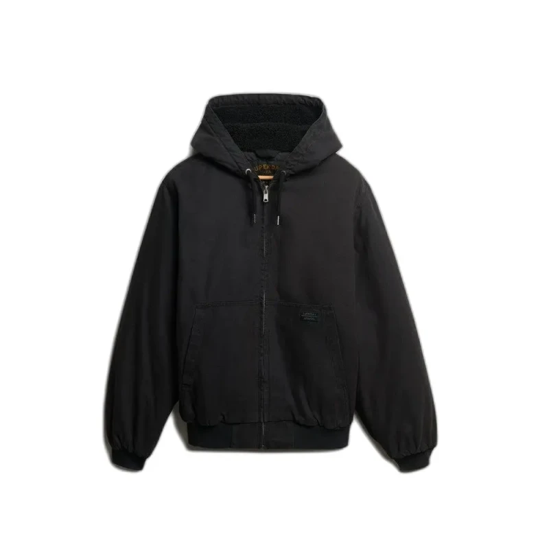 Image of Superdry Hooded jacket Superdry Canvas Surplus Noir Male M