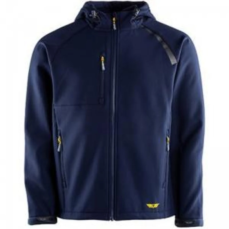 Image of Trojan Trojan Mens Navy Hooded Softshell Jacket L 18L2805