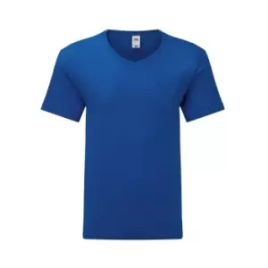 Image of Fruit Of The Loom Mens Iconic 150 V Neck T-Shirt (3XL) (Royal Blue)
