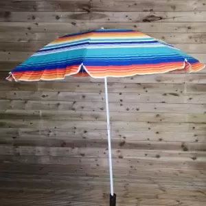 image of 1.7m Lightweight Portable Parasol Umbrella for Camping Beach and Garden in Multicoloured